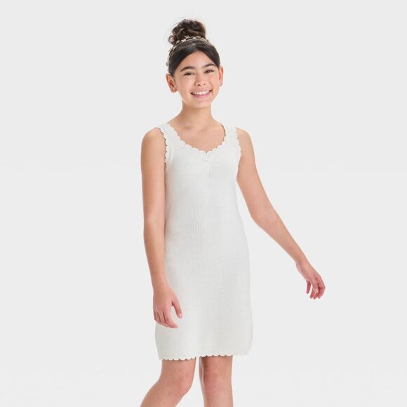 NEW Girls' Sweater Dress - art class™ Ivory Large 10/12 - Picture 1 of 7